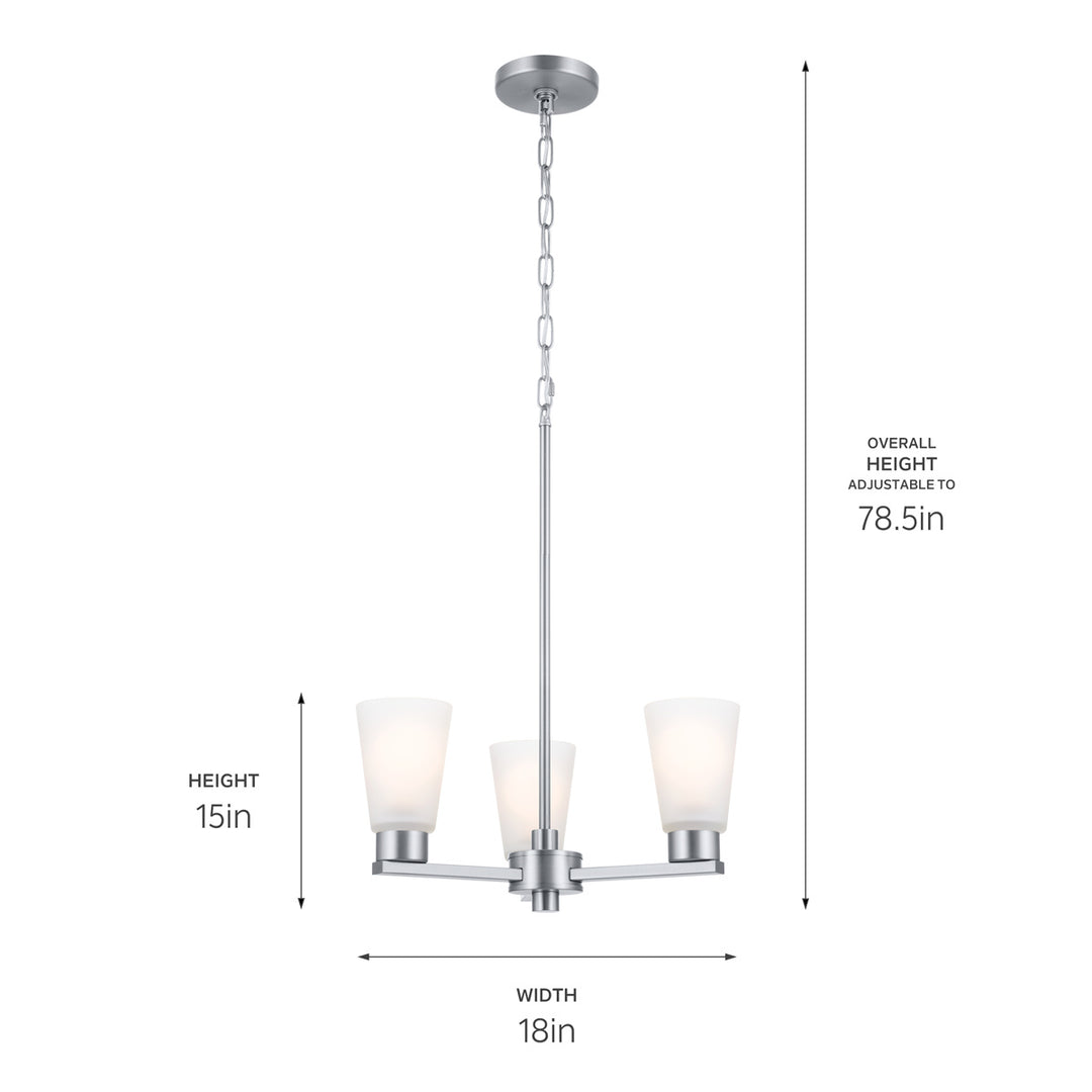 Kichler Canada - 52435NI - Three Light Chandelier - Stamos - Brushed Nickel