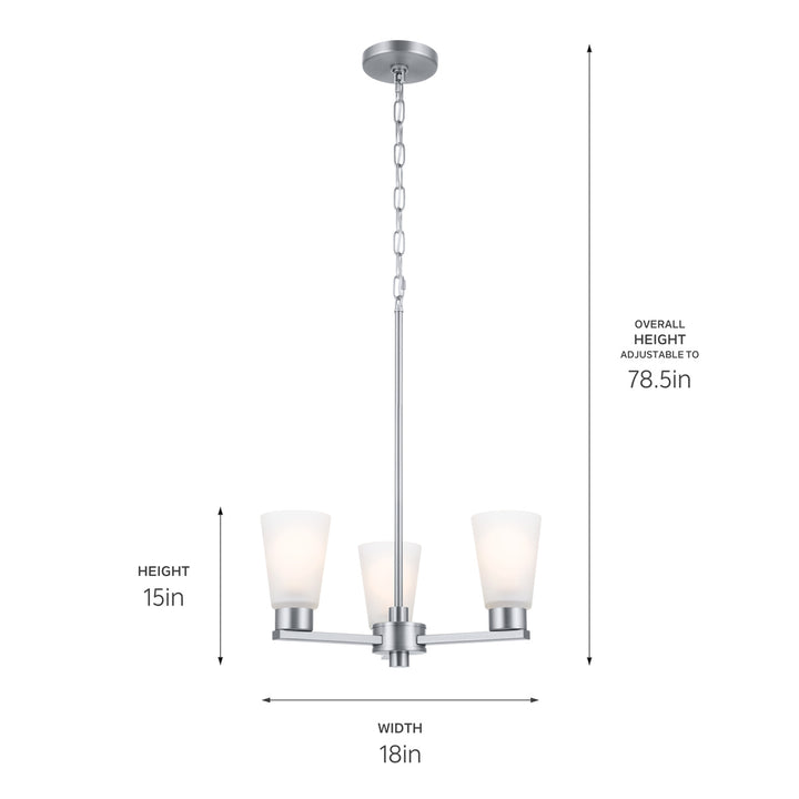 Kichler Canada - 52435NI - Three Light Chandelier - Stamos - Brushed Nickel
