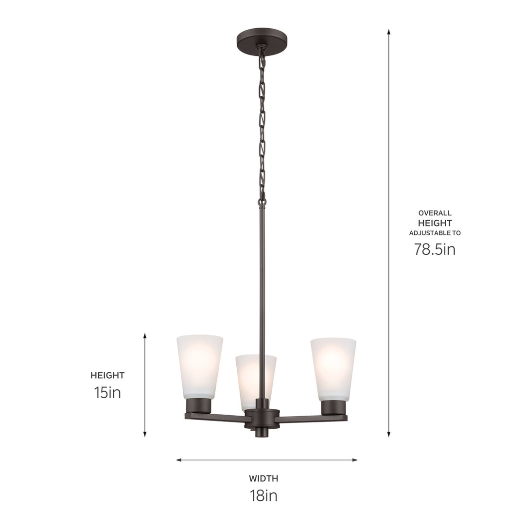 Kichler Canada - 52435OZ - Three Light Chandelier - Stamos - Olde Bronze