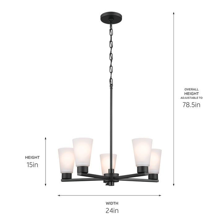 Kichler Canada - 52436BK - Five Light Chandelier - Stamos - Black
