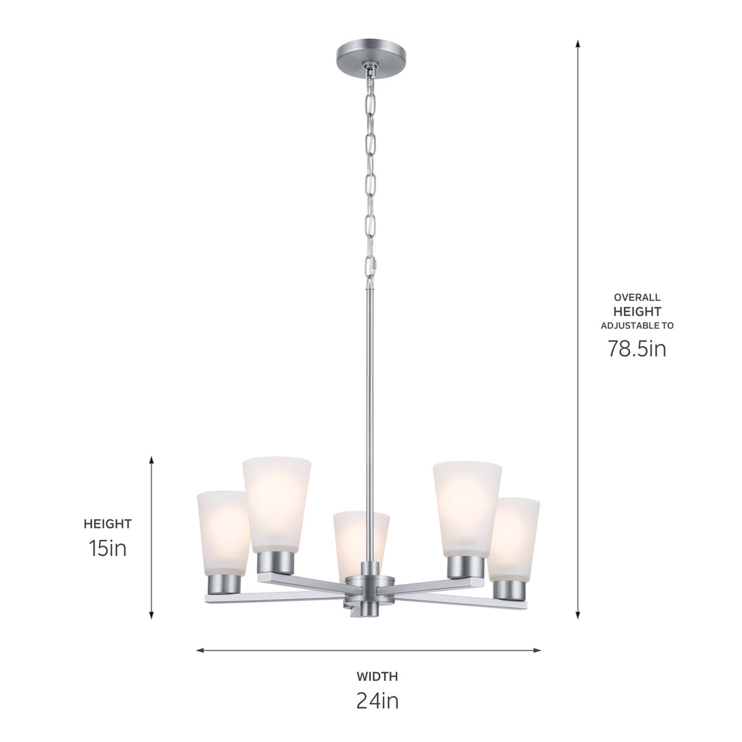 Kichler Canada - 52436NI - Five Light Chandelier - Stamos - Brushed Nickel