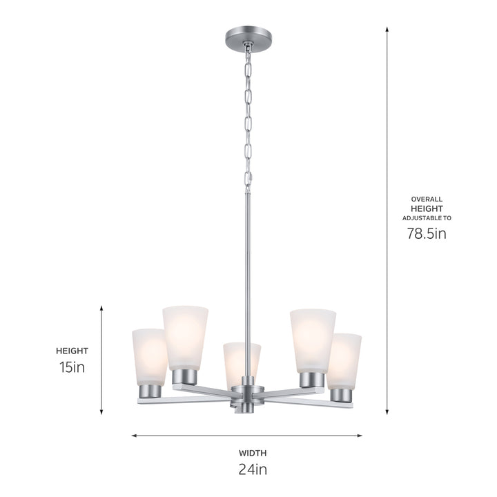 Kichler Canada - 52436NI - Five Light Chandelier - Stamos - Brushed Nickel