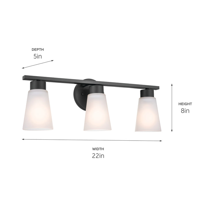 Kichler Canada - 55121BK - Three Light Bath - Stamos - Black