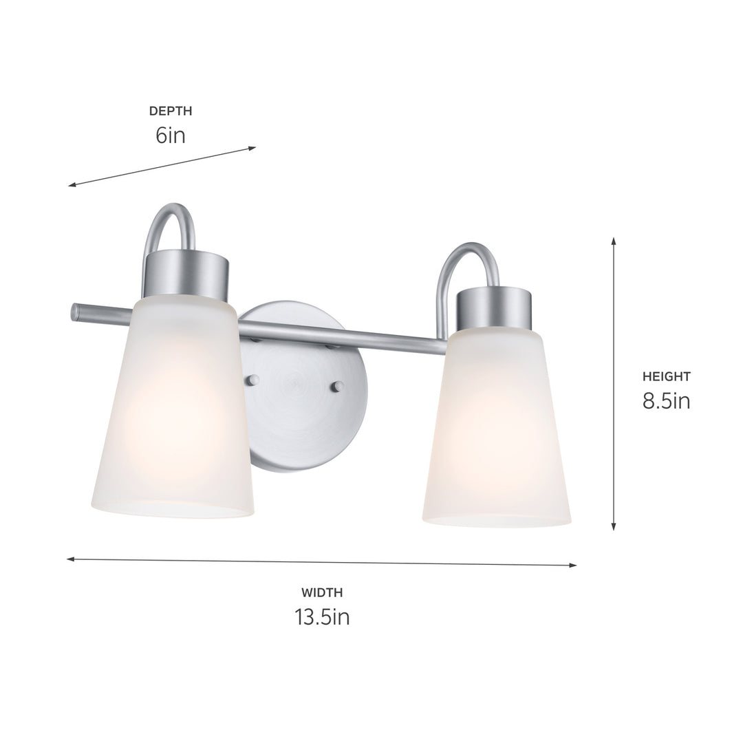 Kichler Canada - 55125NI - Two Light Bath - Erma - Brushed Nickel