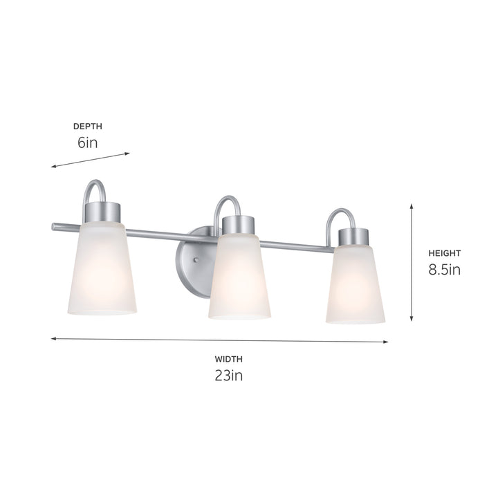 Kichler Canada - 55126NI - Three Light Bath - Erma - Brushed Nickel