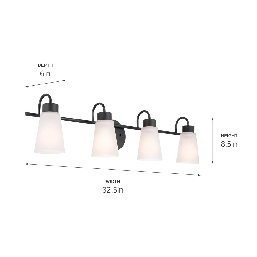 Kichler Canada - 55127BK - Four Light Bath - Erma - Black