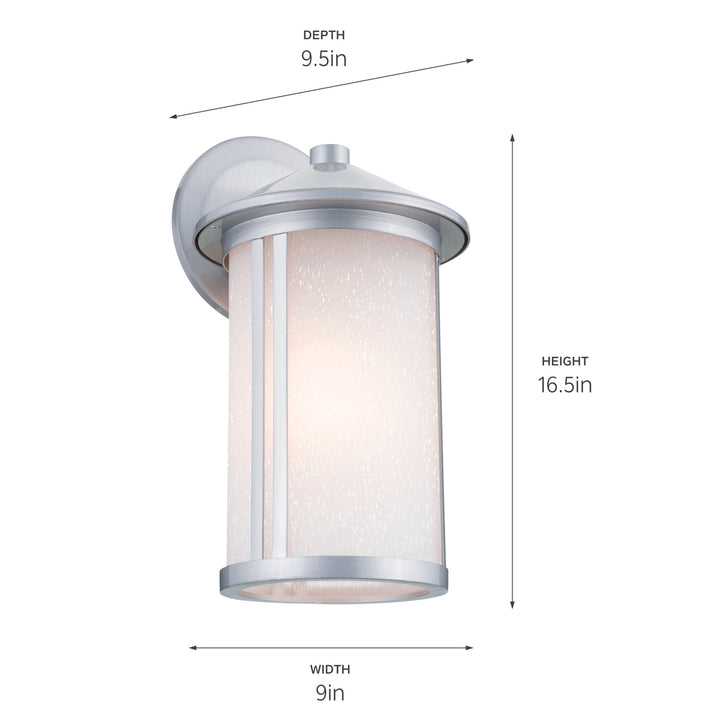 Kichler Canada - 59100BA - One Light Outdoor Wall Mount - Lombard - Brushed Aluminum