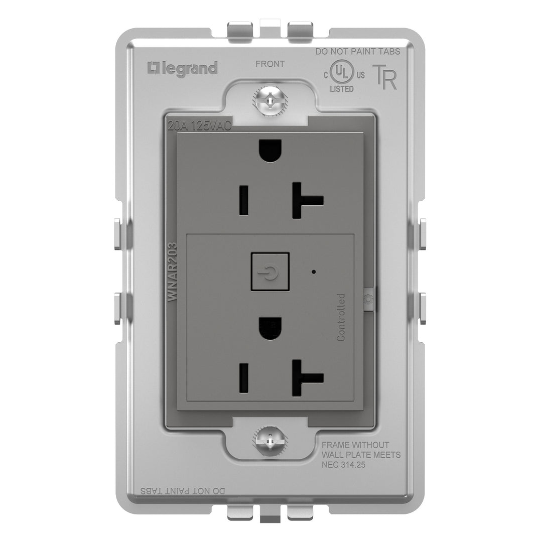 Legrand Canada - WNAR203M1 - Plus-Sized 20A Outlet - Magnesium