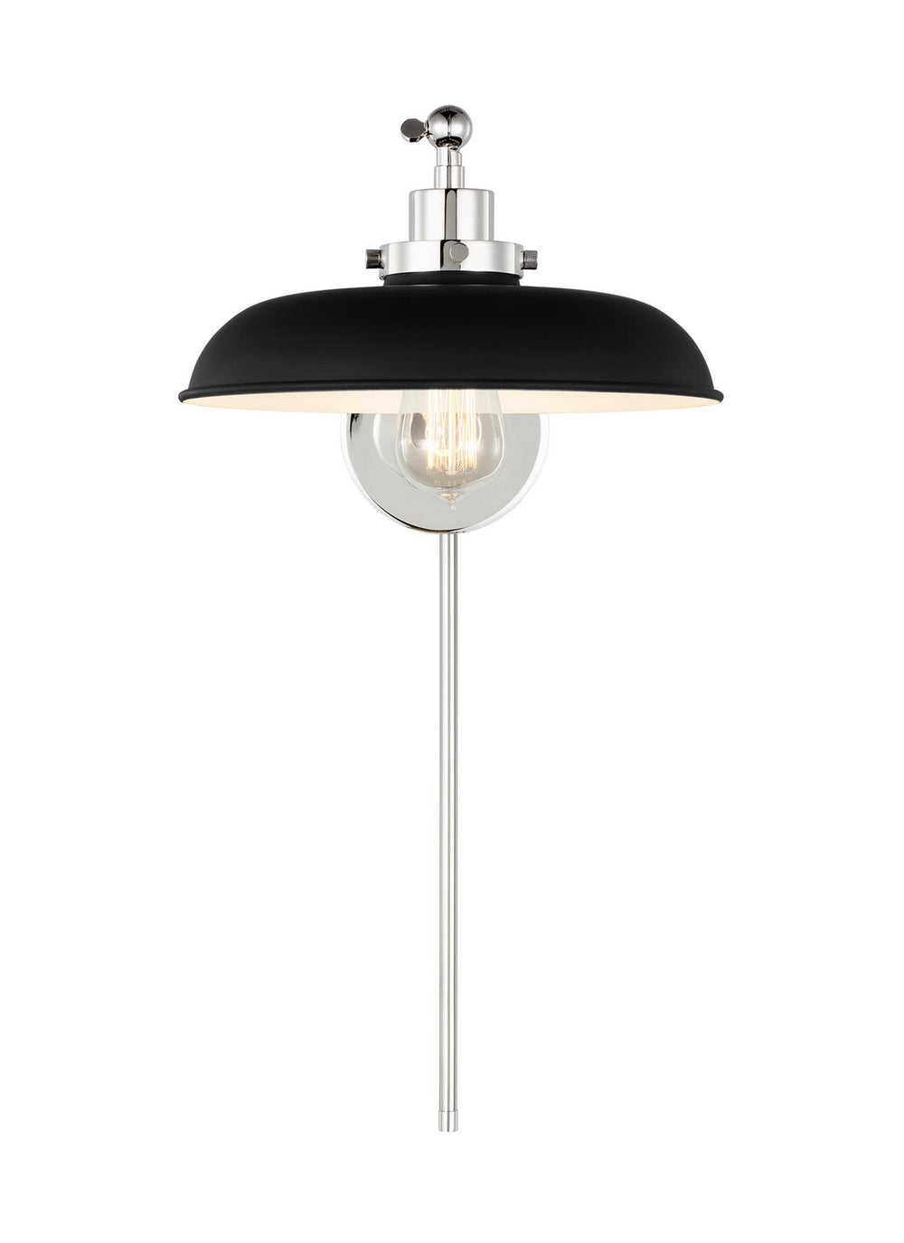 Visual Comfort Studio Canada - CW1141MBKPN - One Light Wall Sconce - Wellfleet - Midnight Black and Polished Nickel