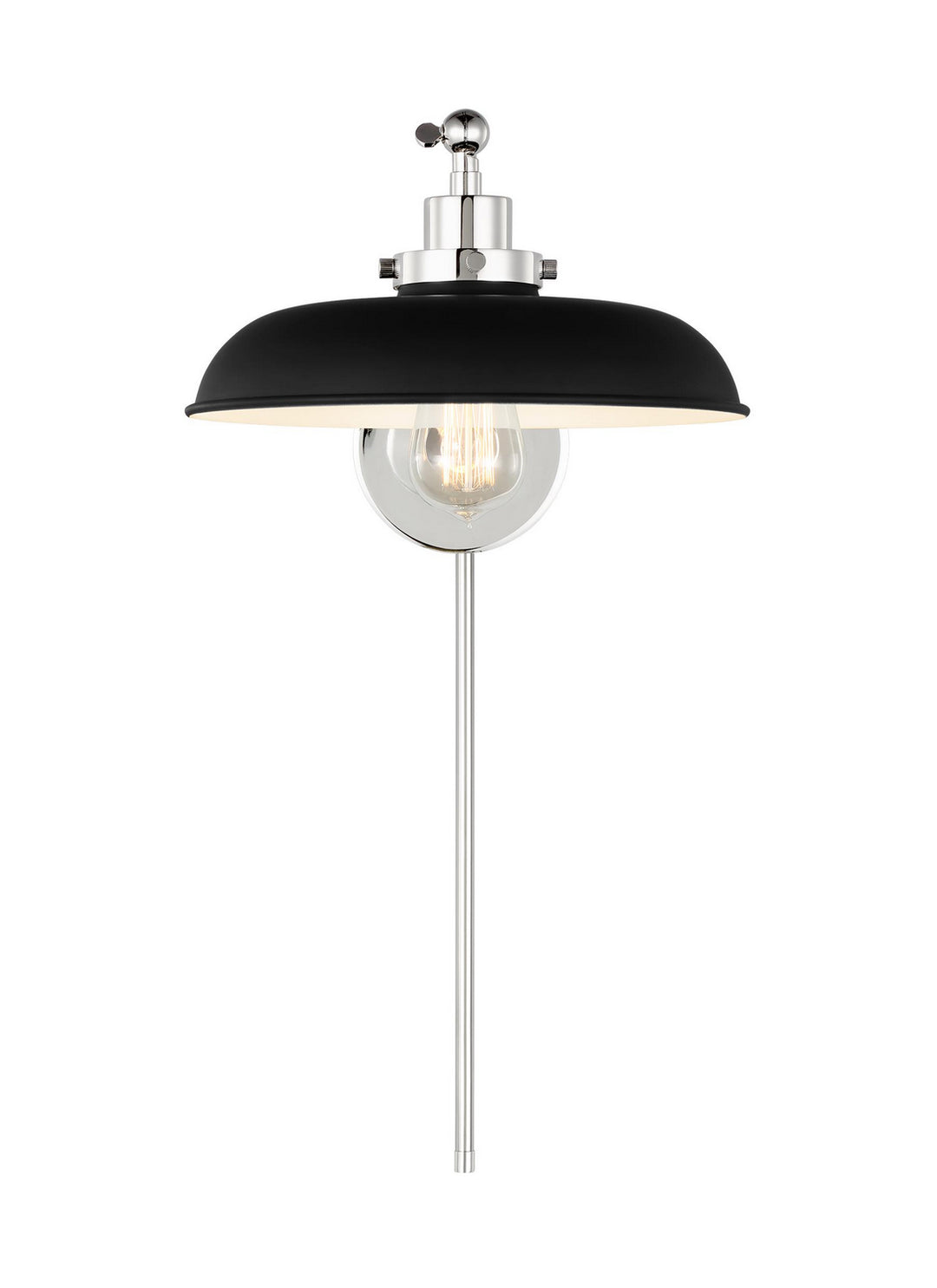 Visual Comfort Studio Canada - CW1141MBKPN - One Light Wall Sconce - Wellfleet - Midnight Black and Polished Nickel