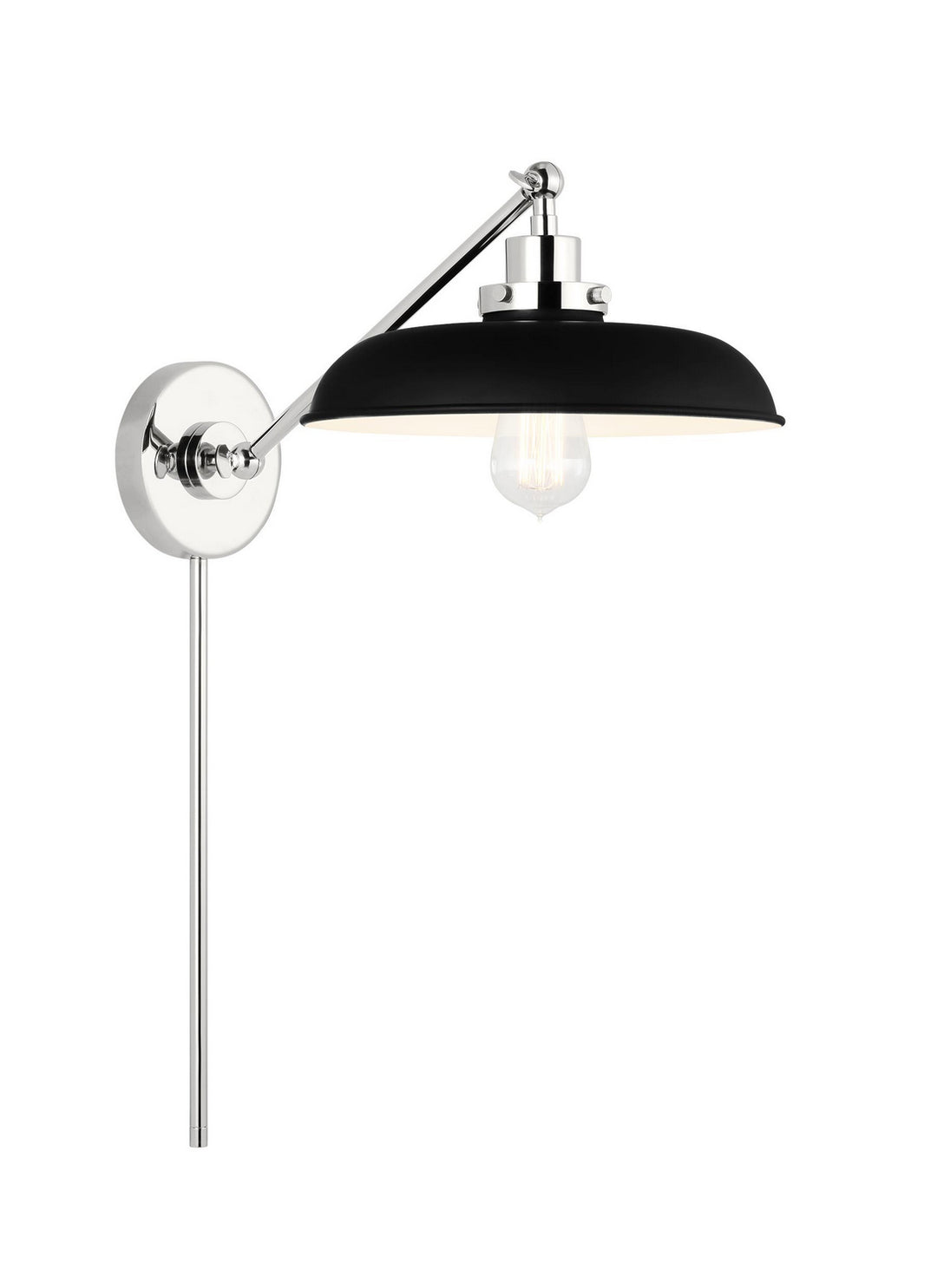 Visual Comfort Studio Canada - CW1141MBKPN - One Light Wall Sconce - Wellfleet - Midnight Black and Polished Nickel