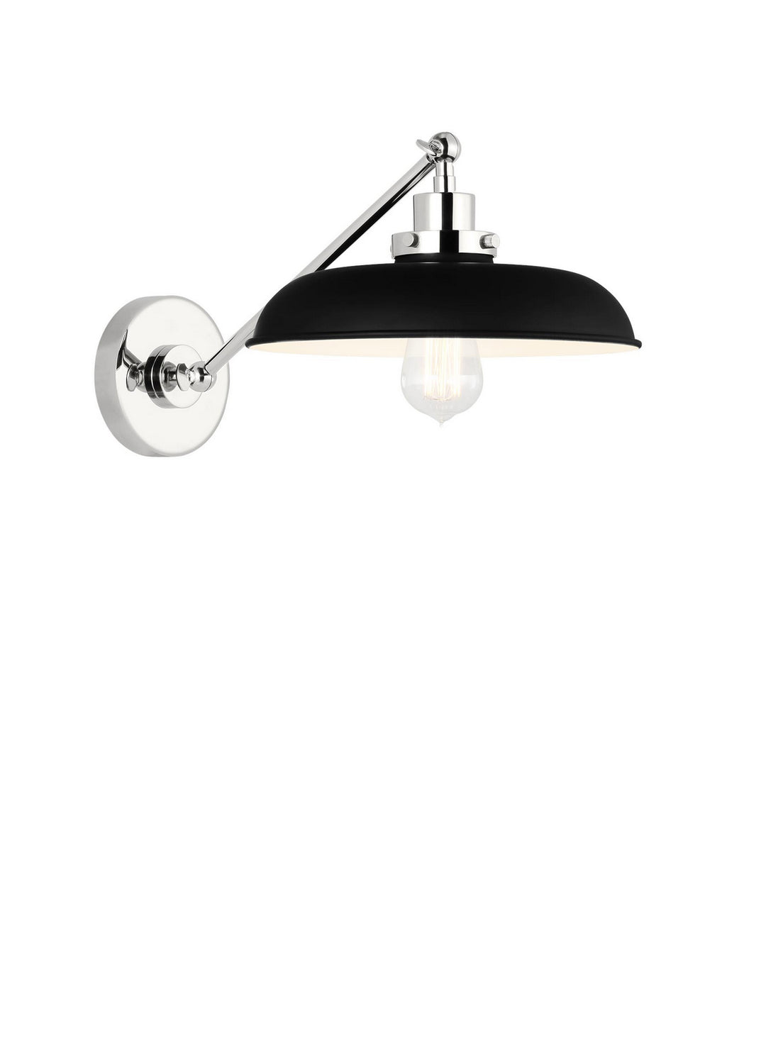 Visual Comfort Studio Canada - CW1141MBKPN - One Light Wall Sconce - Wellfleet - Midnight Black and Polished Nickel