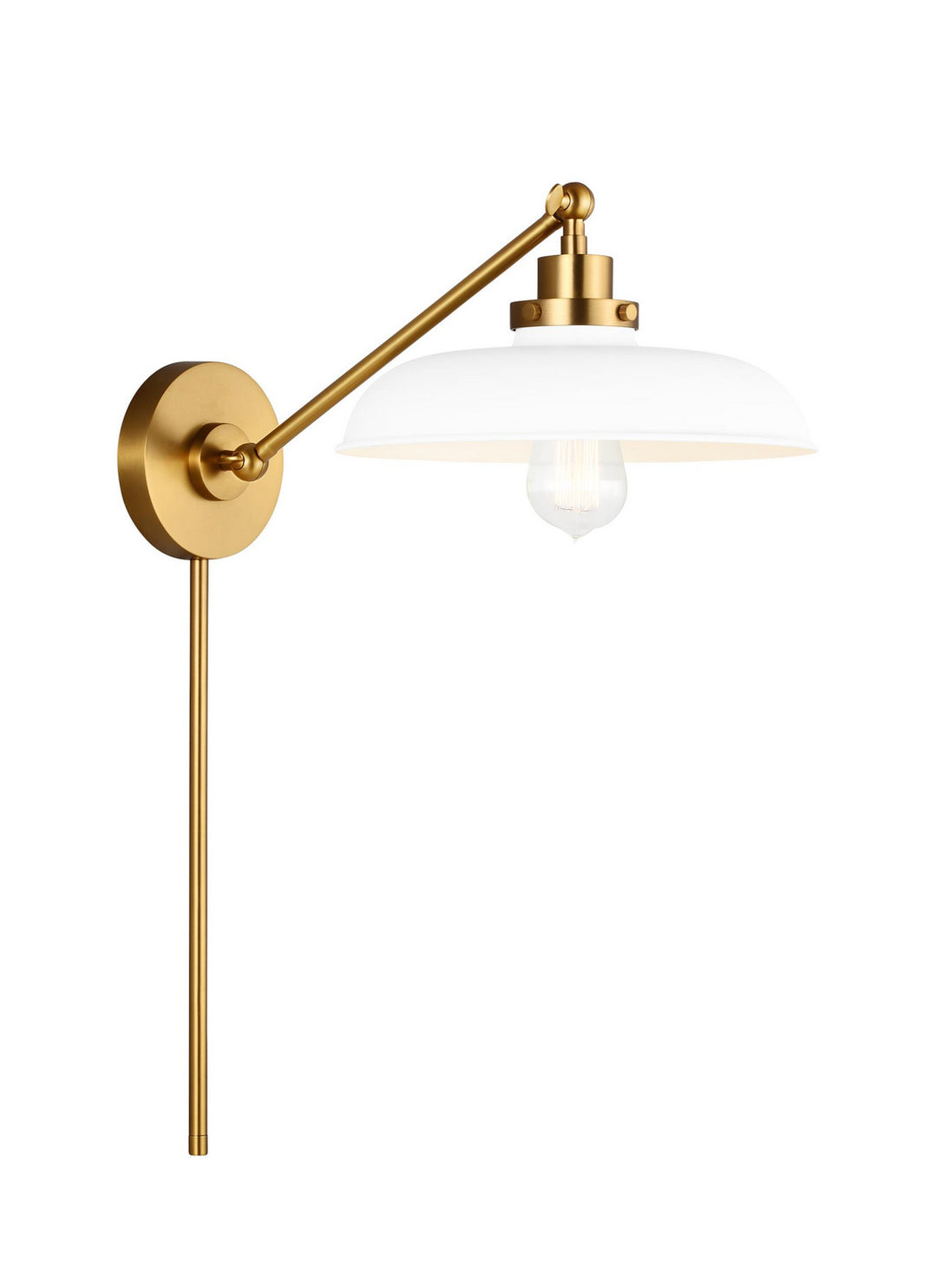 Visual Comfort Studio Canada - CW1141MWTBBS - One Light Wall Sconce - Wellfleet - Matte White and Burnished Brass