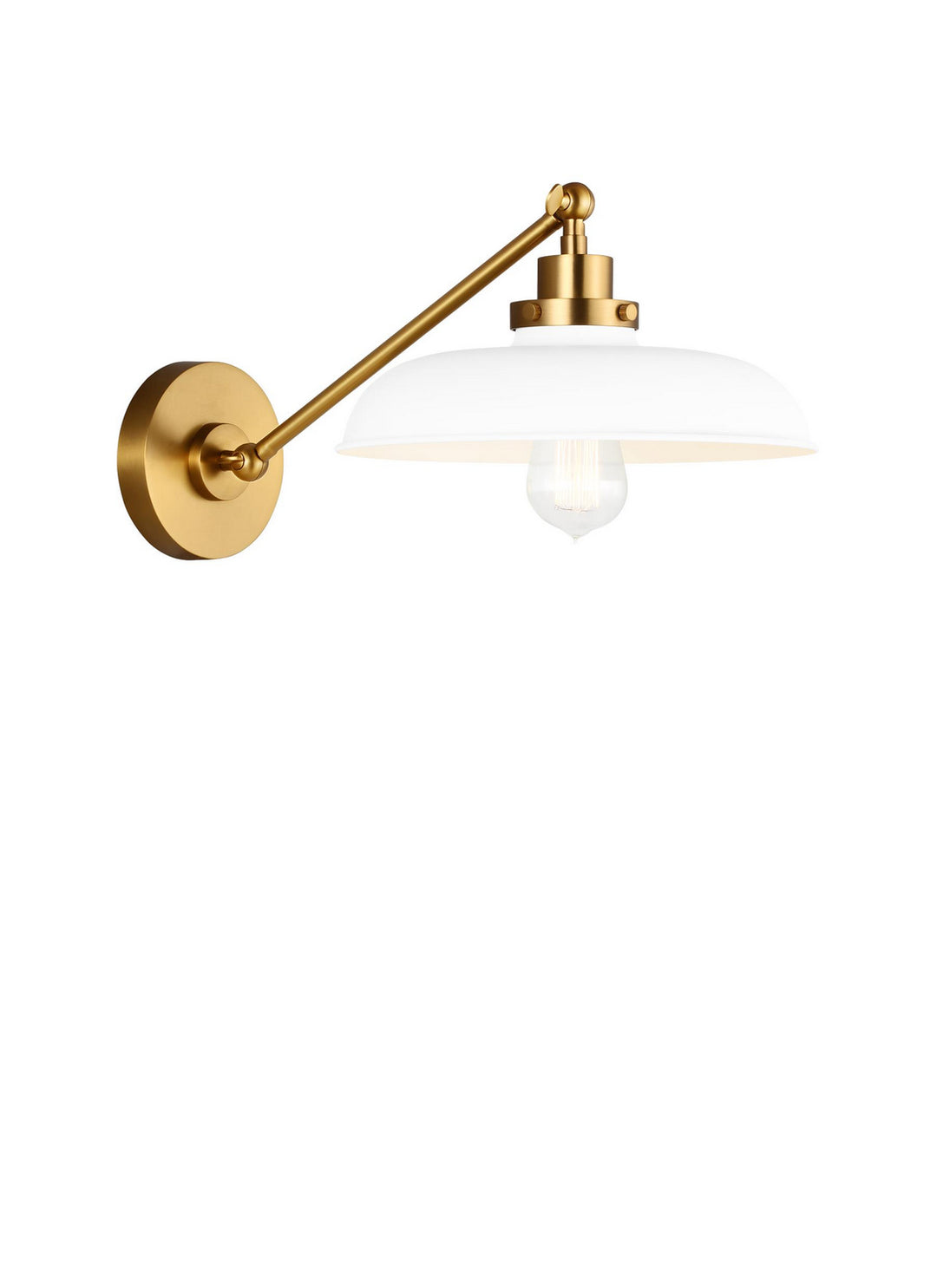 Visual Comfort Studio Canada - CW1141MWTBBS - One Light Wall Sconce - Wellfleet - Matte White and Burnished Brass