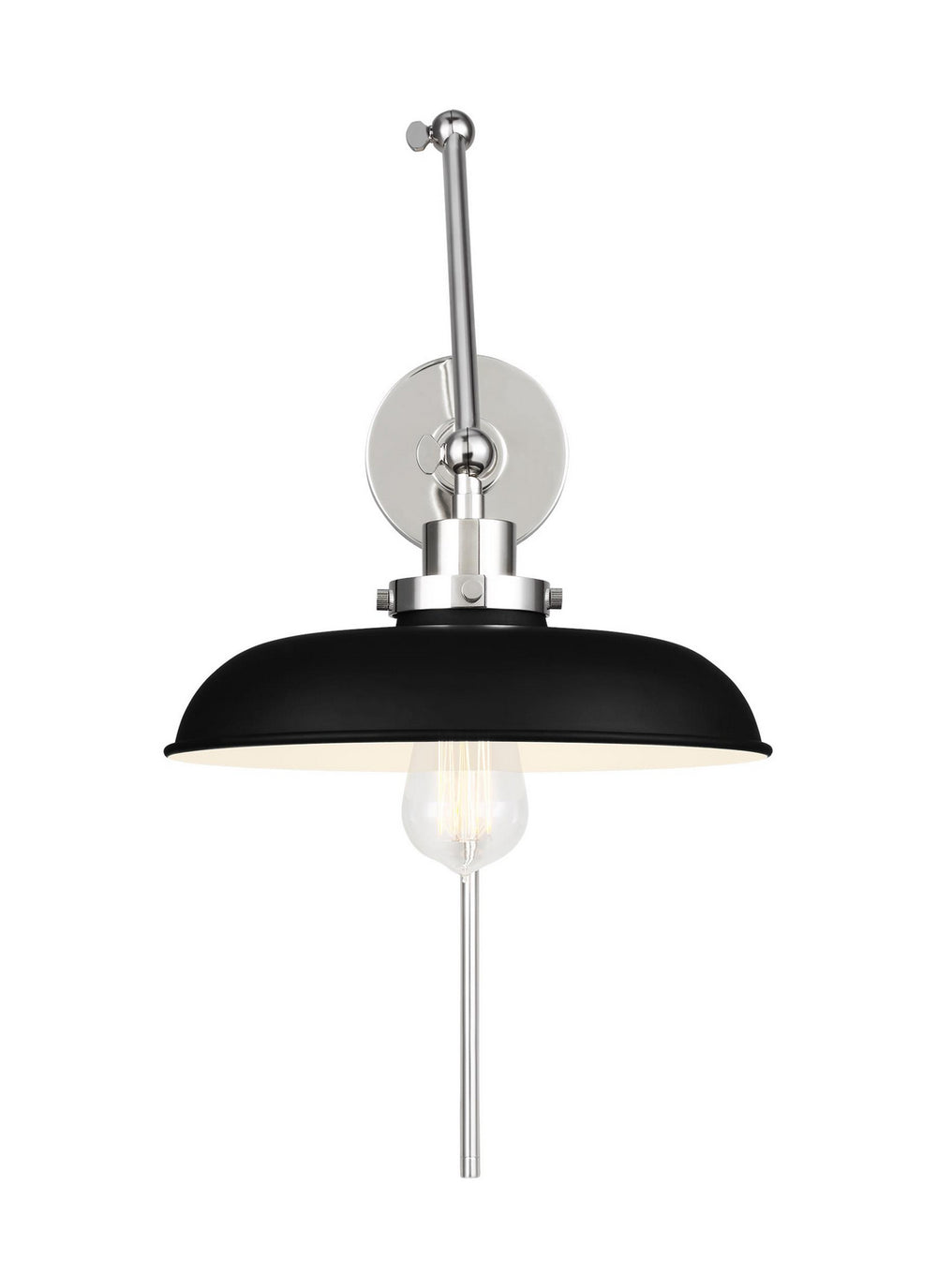 Visual Comfort Studio Canada - CW1171MBKPN - One Light Wall Sconce - Wellfleet - Midnight Black and Polished Nickel