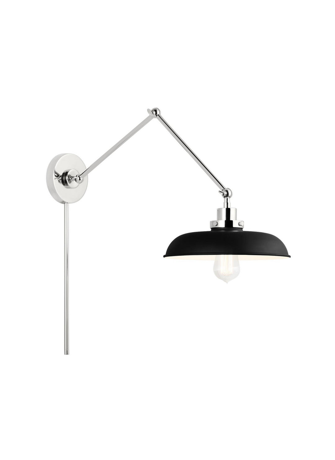 Visual Comfort Studio Canada - CW1171MBKPN - One Light Wall Sconce - Wellfleet - Midnight Black and Polished Nickel
