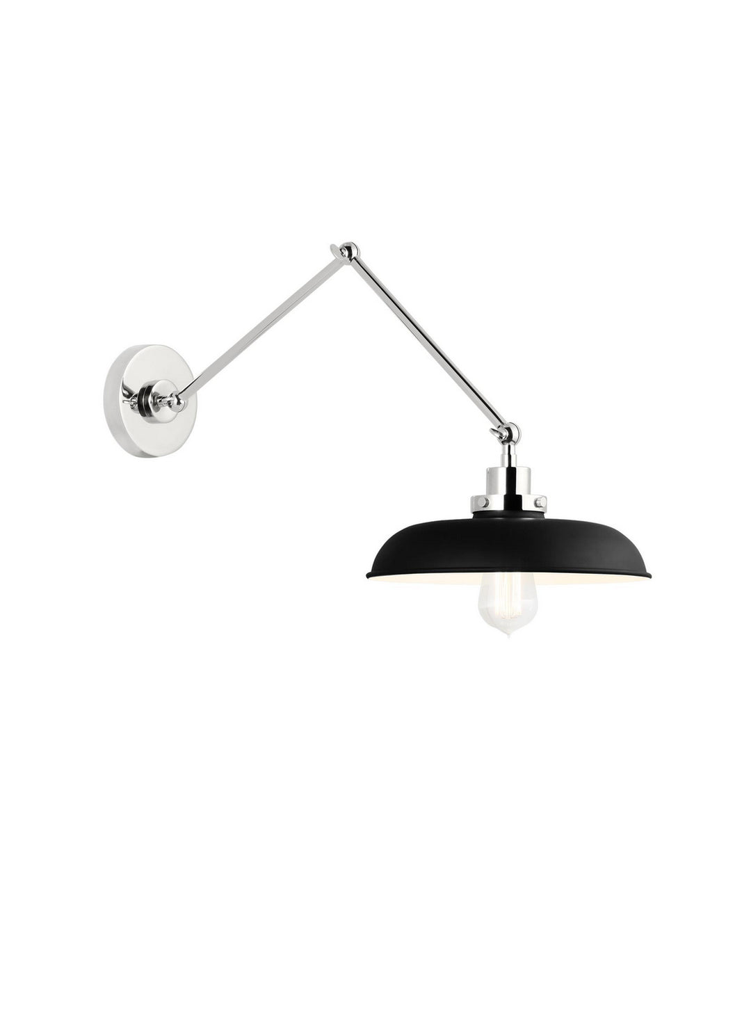 Visual Comfort Studio Canada - CW1171MBKPN - One Light Wall Sconce - Wellfleet - Midnight Black and Polished Nickel