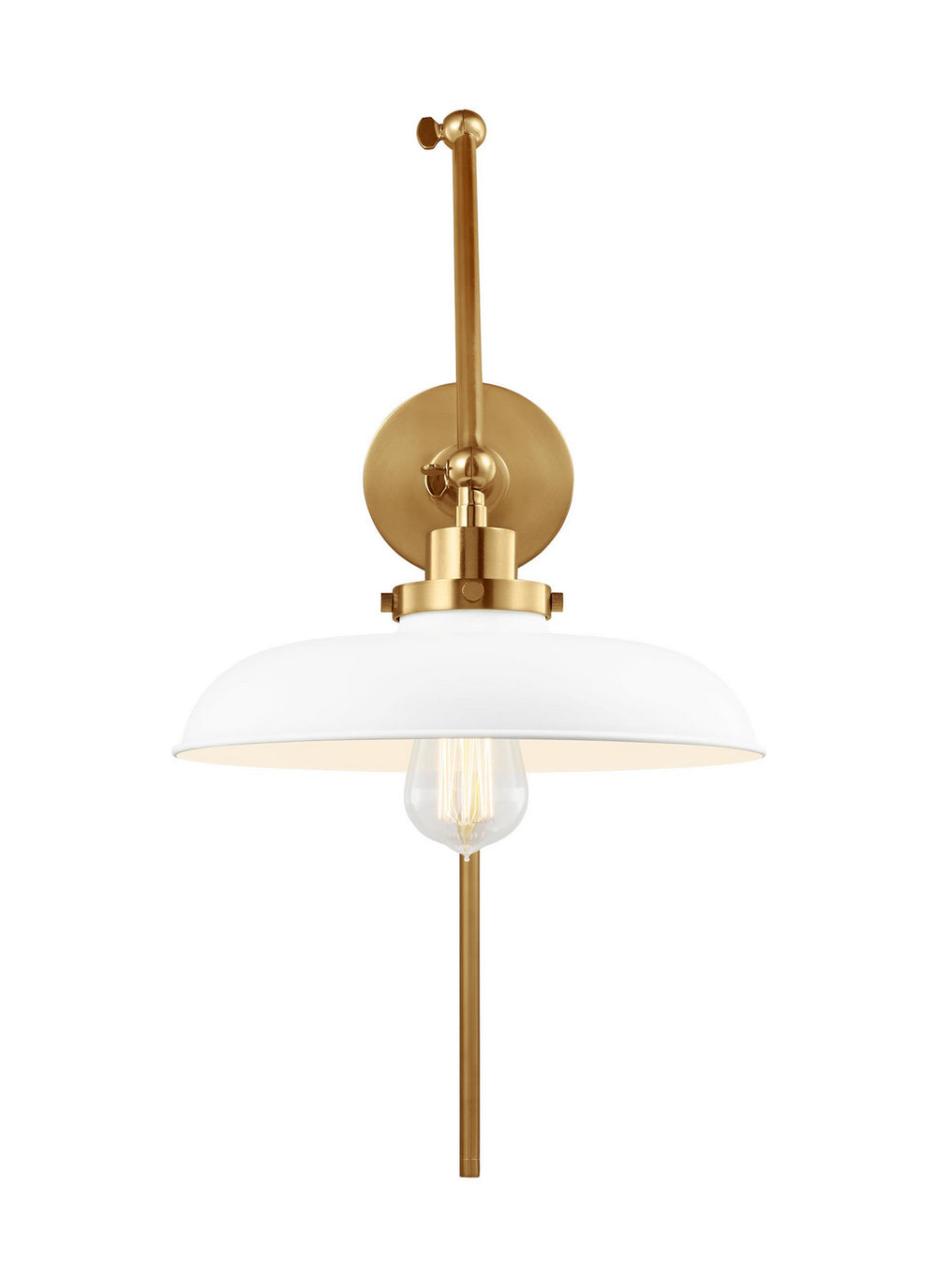 Visual Comfort Studio Canada - CW1171MWTBBS - One Light Wall Sconce - Wellfleet - Matte White and Burnished Brass