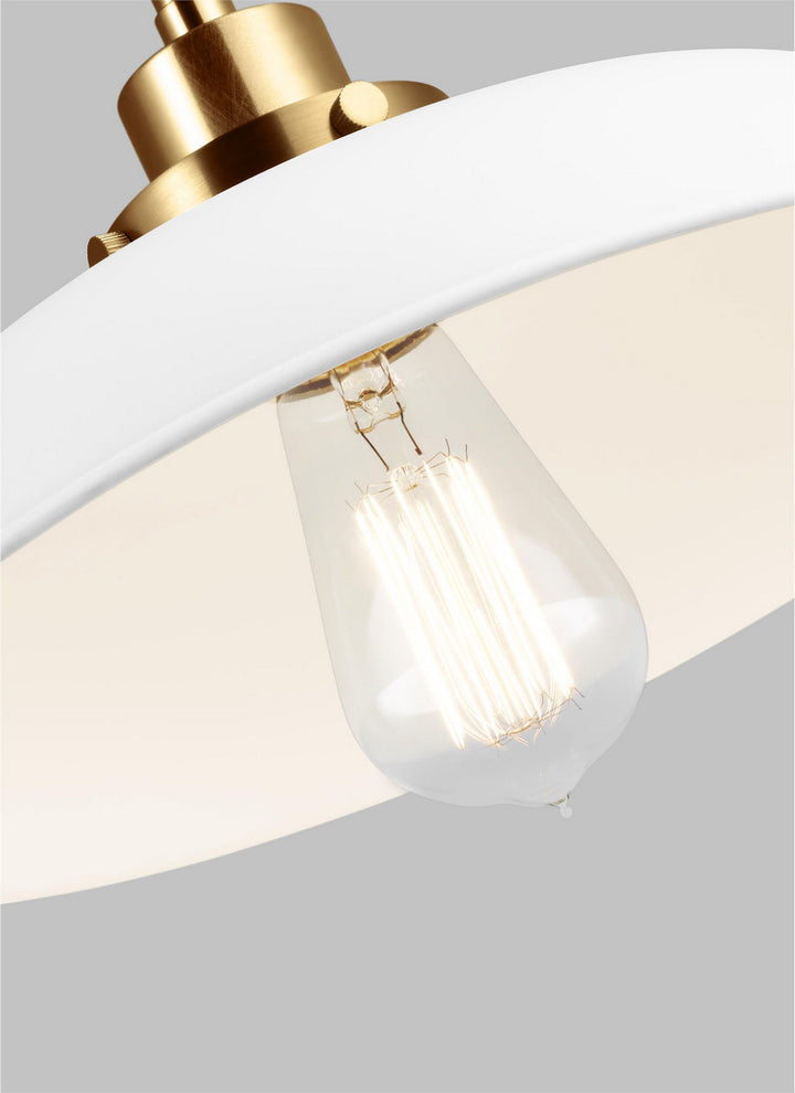 Visual Comfort Studio Canada - CW1171MWTBBS - One Light Wall Sconce - Wellfleet - Matte White and Burnished Brass