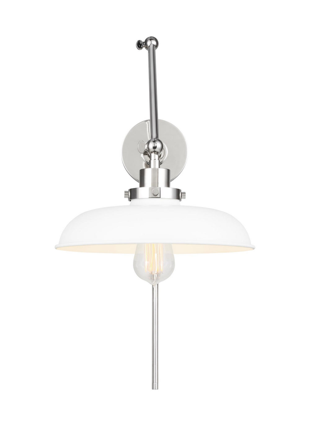 Visual Comfort Studio Canada - CW1171MWTPN - One Light Wall Sconce - Wellfleet - Matte White and Polished Nickel