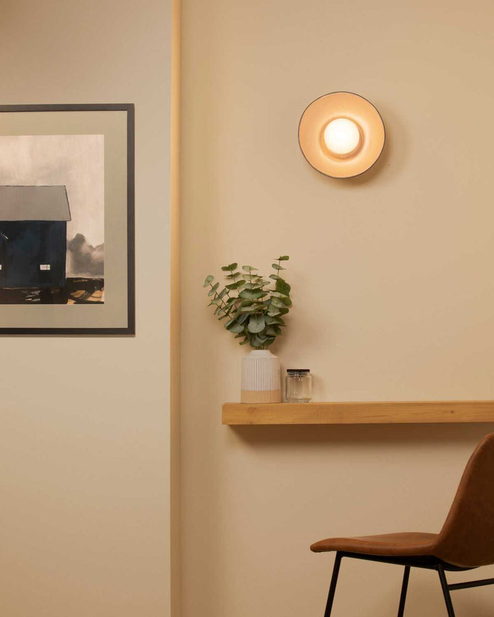 Ambiance Collection Wall Sconce in Carbon Matte Black with Champagne Gold internal finish Justice Designs
