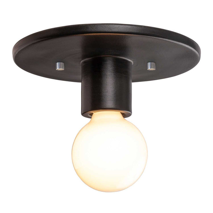 Radiance Collection One Light Flush-Mount in Carbon - Matte Black Justice Designs