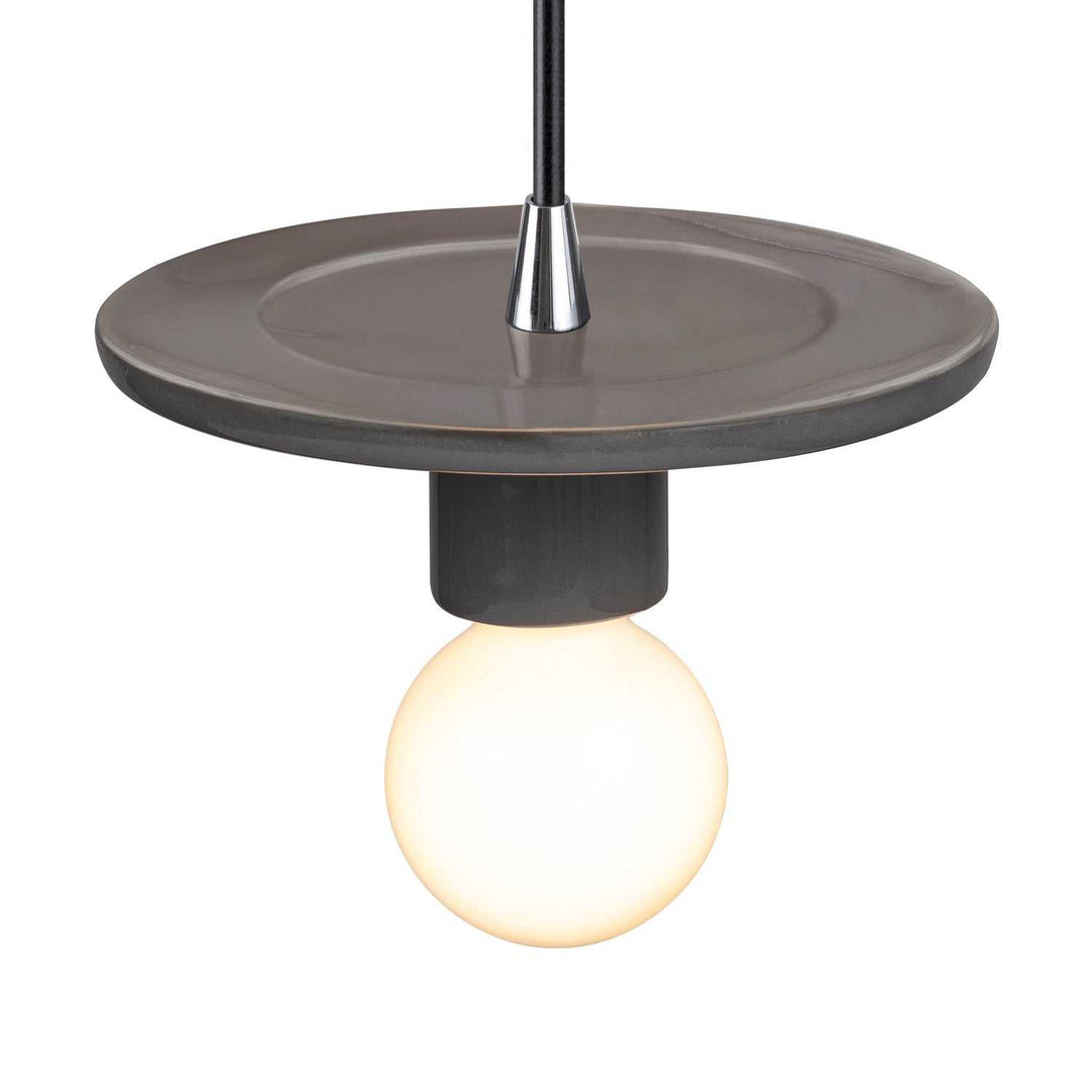 Radiance One Light Pendant in Gloss Grey Justice Designs
