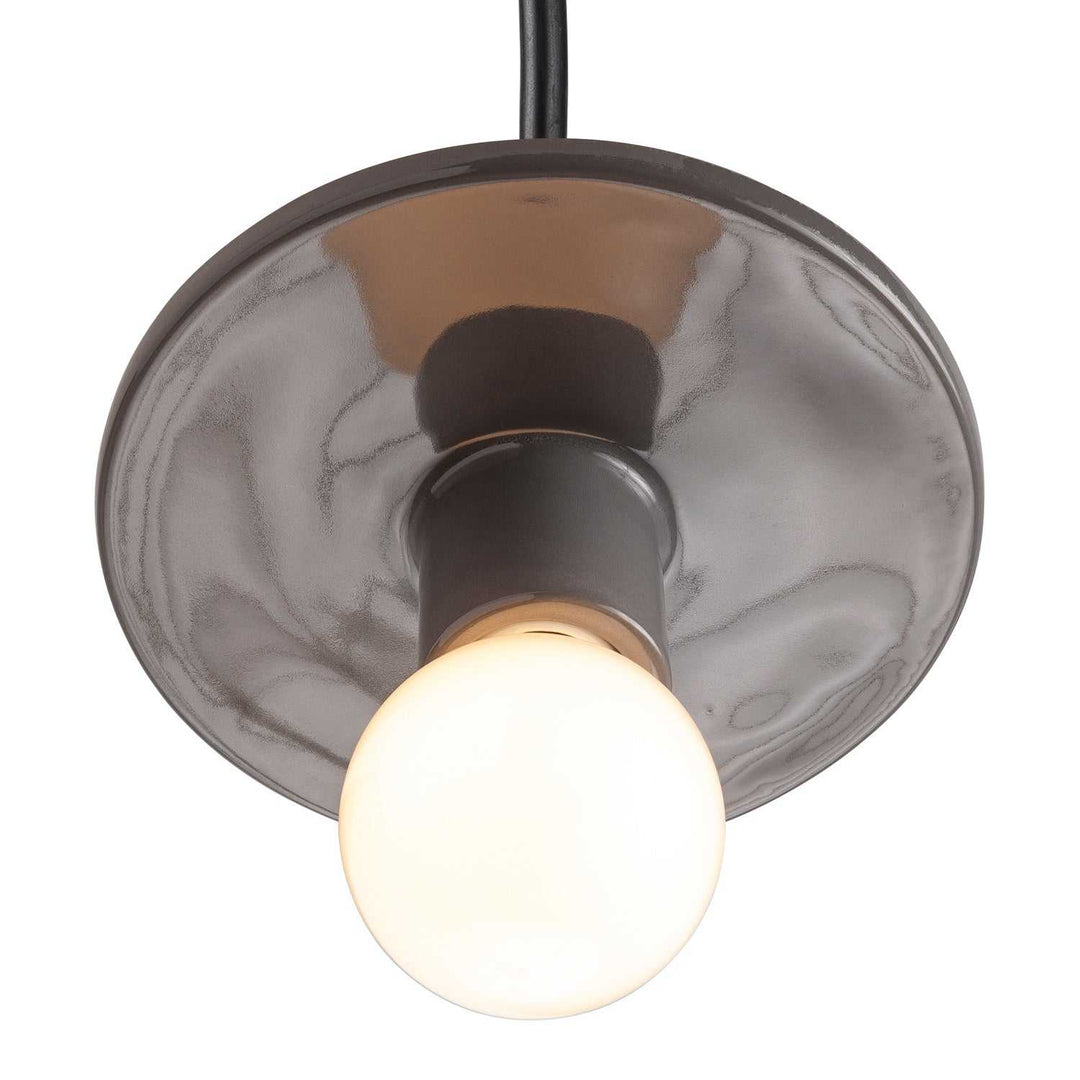Radiance One Light Pendant in Gloss Grey Justice Designs