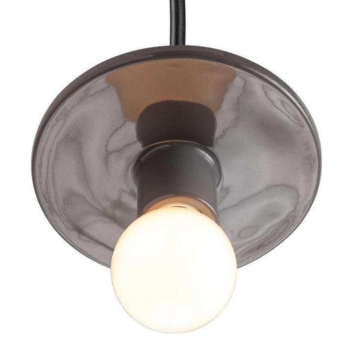Radiance One Light Pendant in Gloss Grey Justice Designs