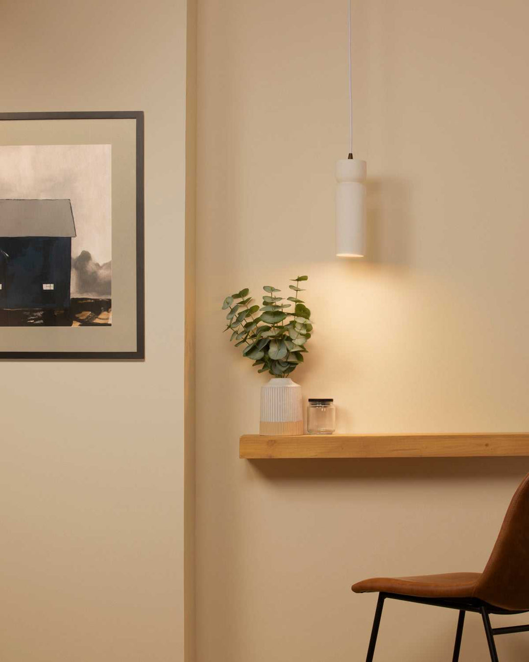 Radiance One Light Pendant in Bisque Justice Designs