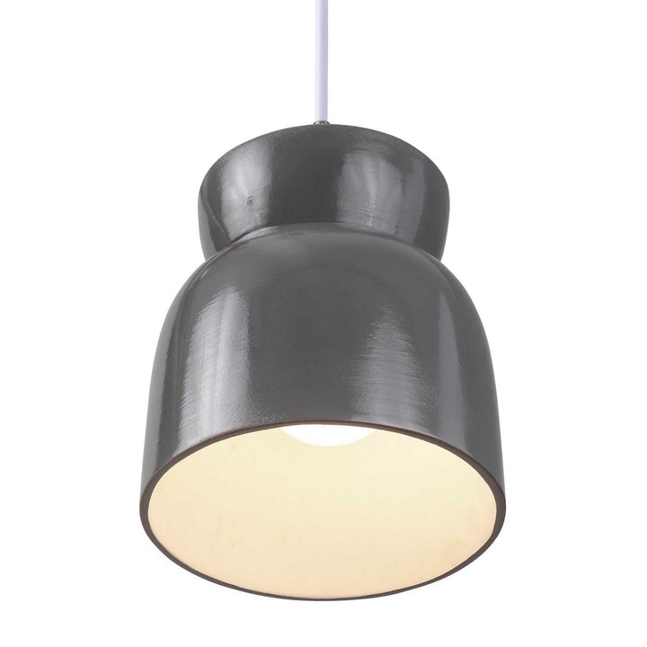 Radiance One Light Pendant in Gloss Grey Justice Designs