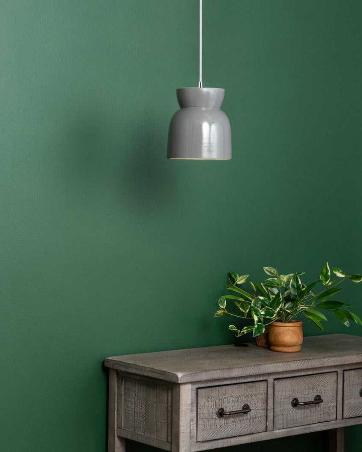 Radiance One Light Pendant in Gloss Grey Justice Designs