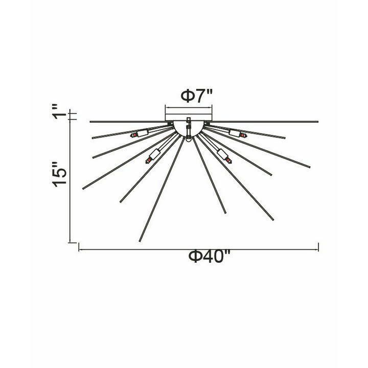 CWI Lighting Canada - 1034C40-8-101 - Eight Light Flush Mount - Savannah - Black