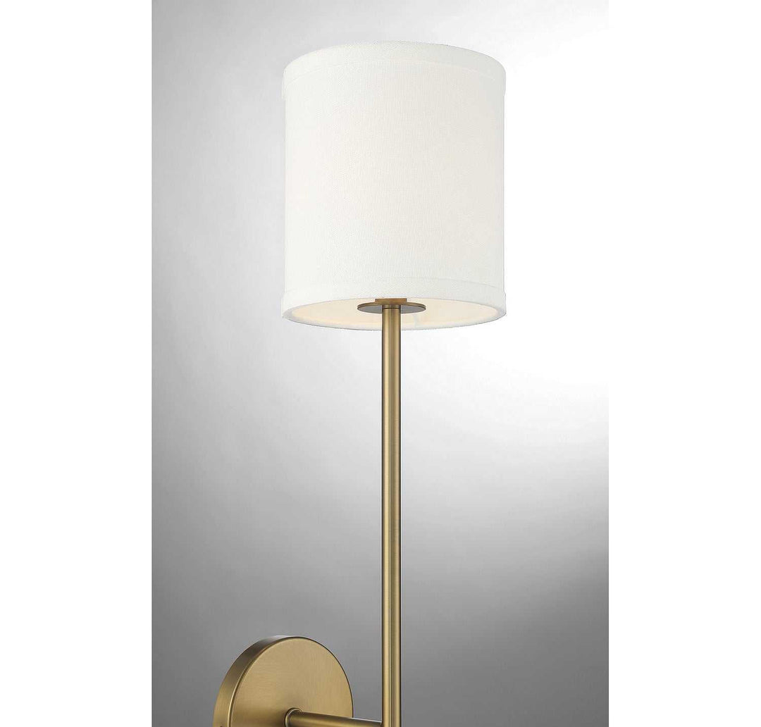 Meridian - M90063NB - One Light Wall Sconce - Natural Brass with Leather Accent