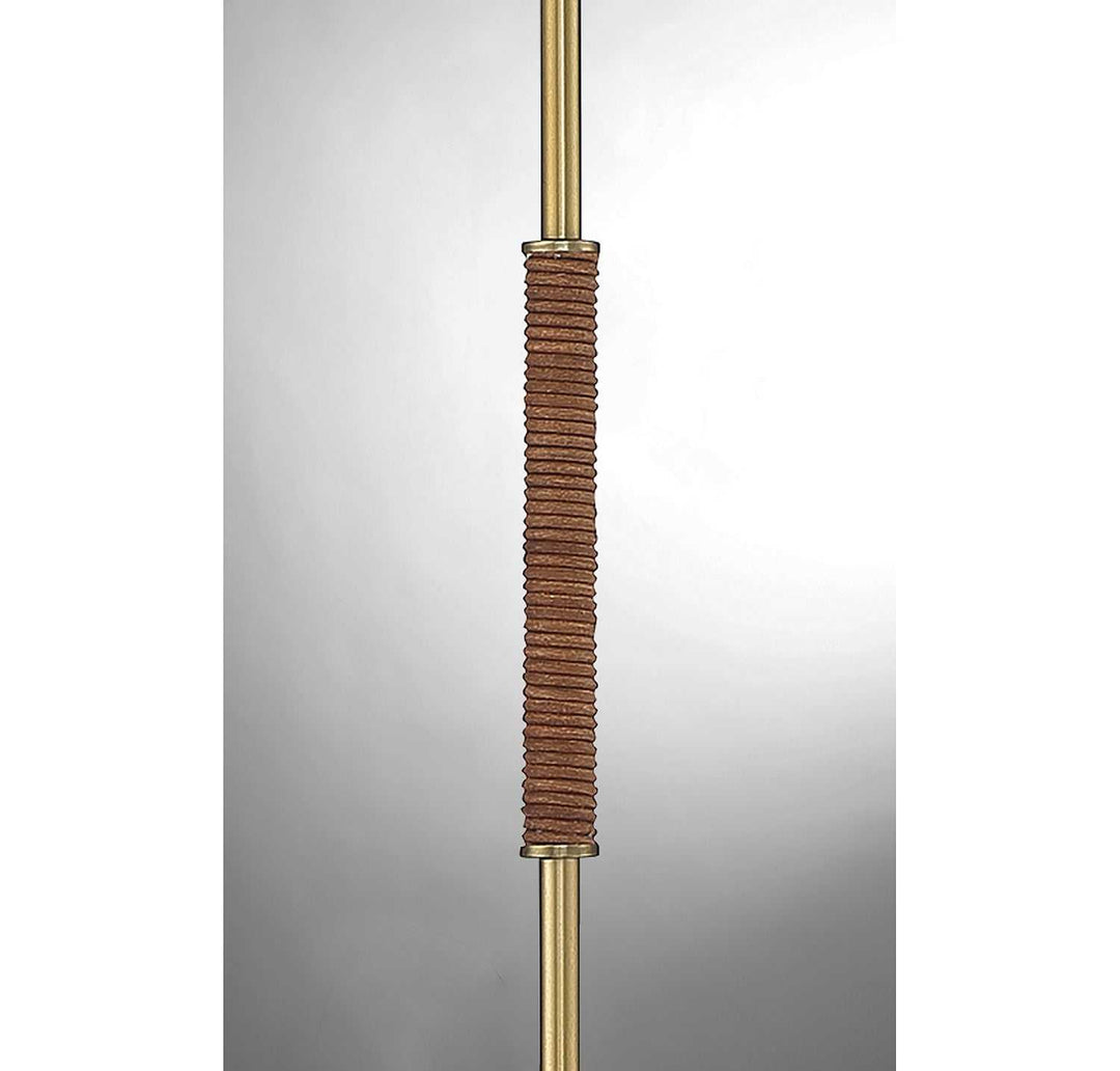 Meridian - M90063NB - One Light Wall Sconce - Natural Brass with Leather Accent