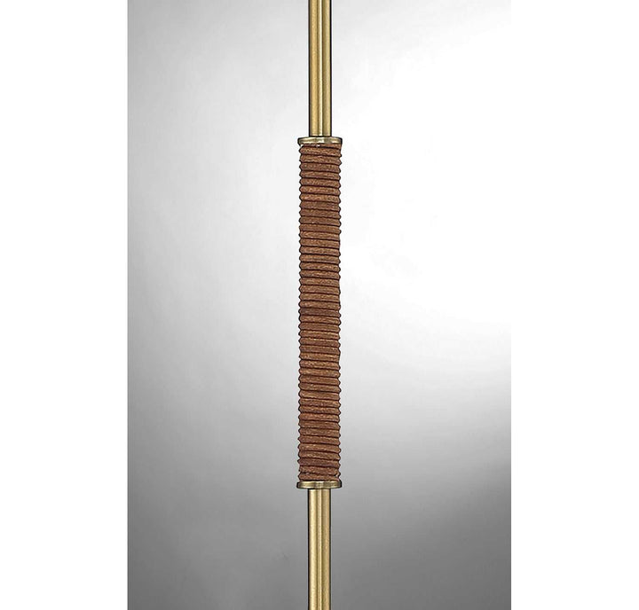 Meridian - M90063NB - One Light Wall Sconce - Natural Brass with Leather Accent