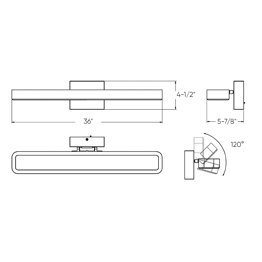 Dals - VSW36-CC-BK - One Light Vanity - Aria - BK