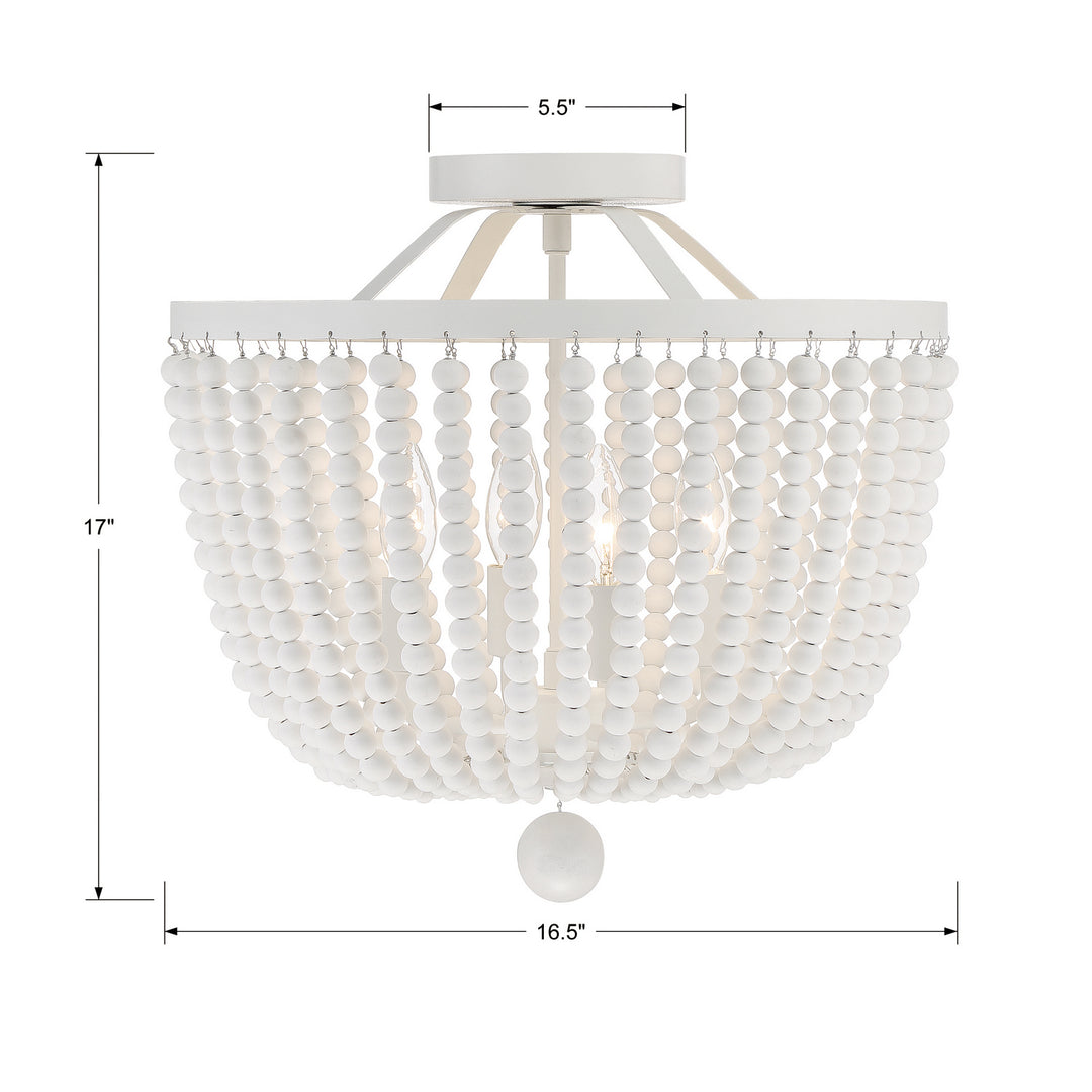 Crystorama - 604-MT_CEILING - Four Light Semi Flush Mount - Rylee - Matte White