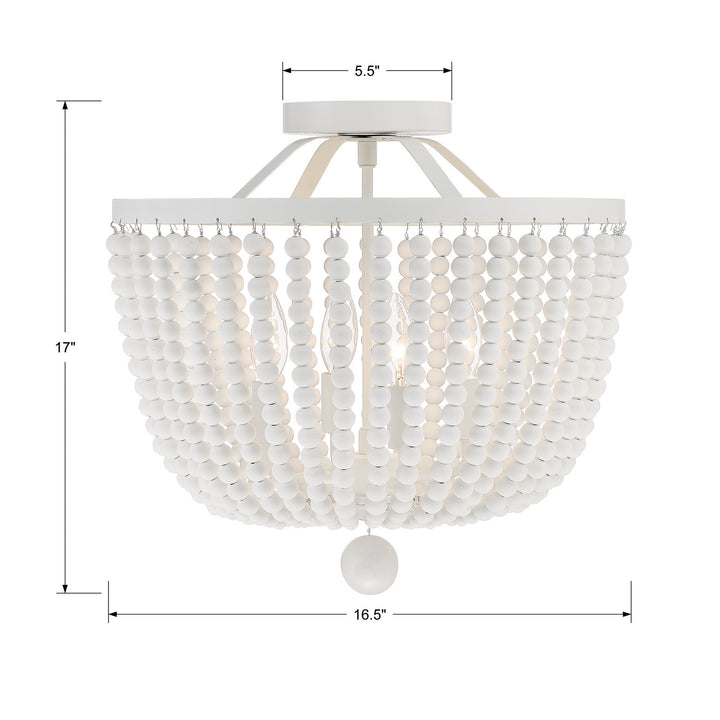 Crystorama - 604-MT_CEILING - Four Light Semi Flush Mount - Rylee - Matte White
