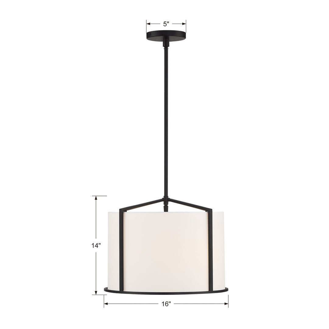 Crystorama - CAR-9204-BK - Four Light Pendant - Carlyn - Black