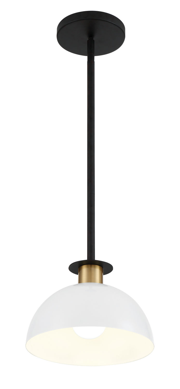 Crystorama - GIG-813-BK-AG - One Light Pendant - Gigi - Black + Aged Brass