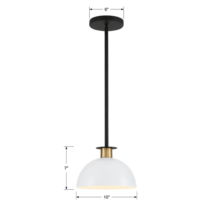 Crystorama - GIG-813-BK-AG - One Light Pendant - Gigi - Black + Aged Brass