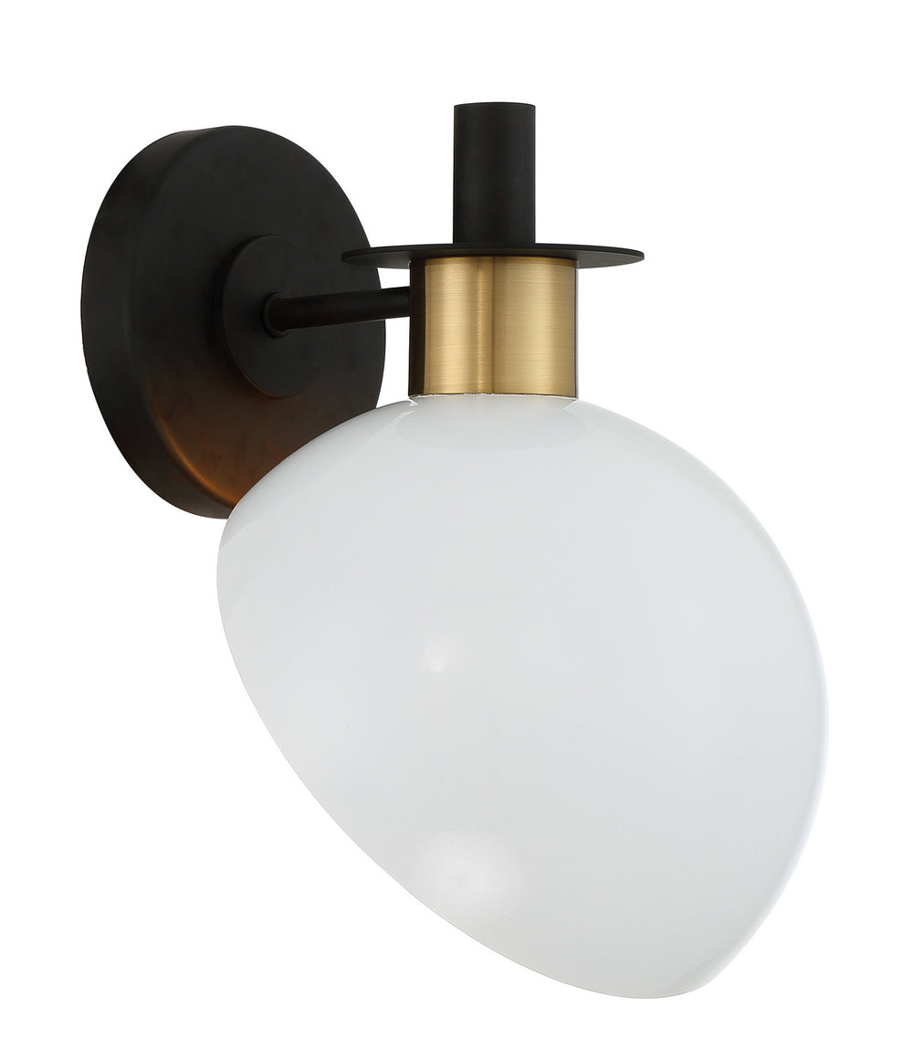 Crystorama - GIG-811-BK-AG - One Light Wall Sconce - Gigi - Black + Aged Brass