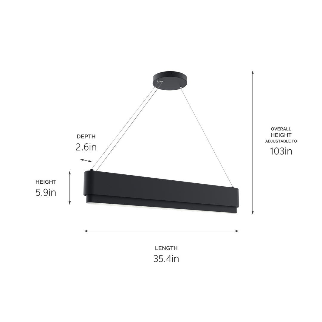 Kichler Canada - 84316MBK - LED Linear Chandelier - Walman - Matte Black