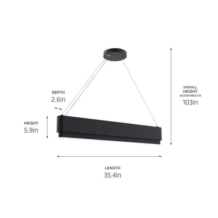 Kichler Canada - 84316MBK - LED Linear Chandelier - Walman - Matte Black