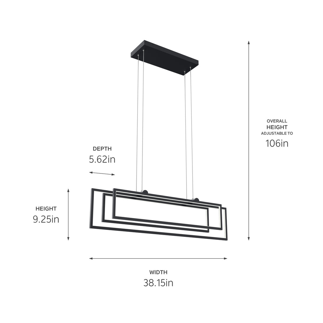 Kichler Canada - 84322MBK - LED Linear Chandelier - Jestin - Matte Black