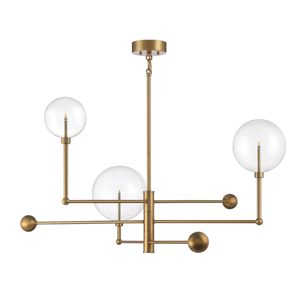 Meridian - M100100NB - LED Chandelier - Natural Brass