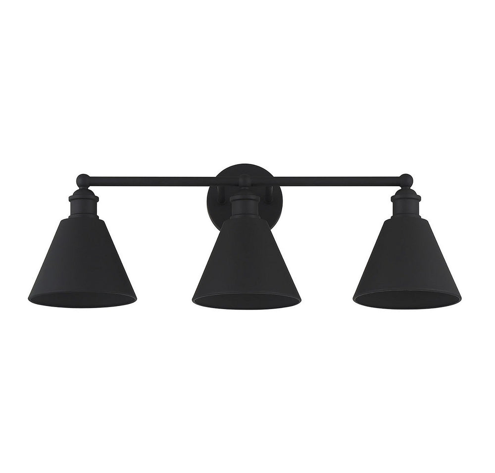 Meridian - M80064MBK - Three Light Bathroom Vanity Light - Matte Black