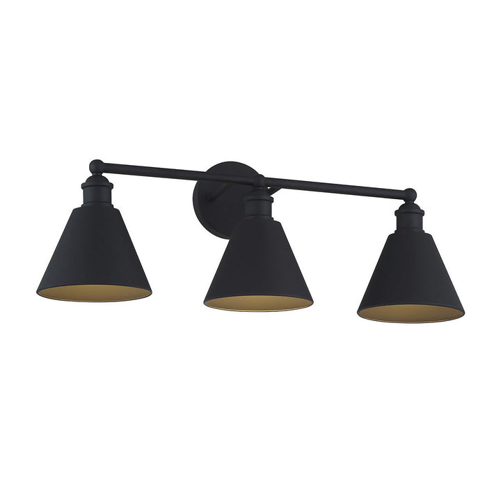 Meridian - M80064MBK - Three Light Bathroom Vanity Light - Matte Black