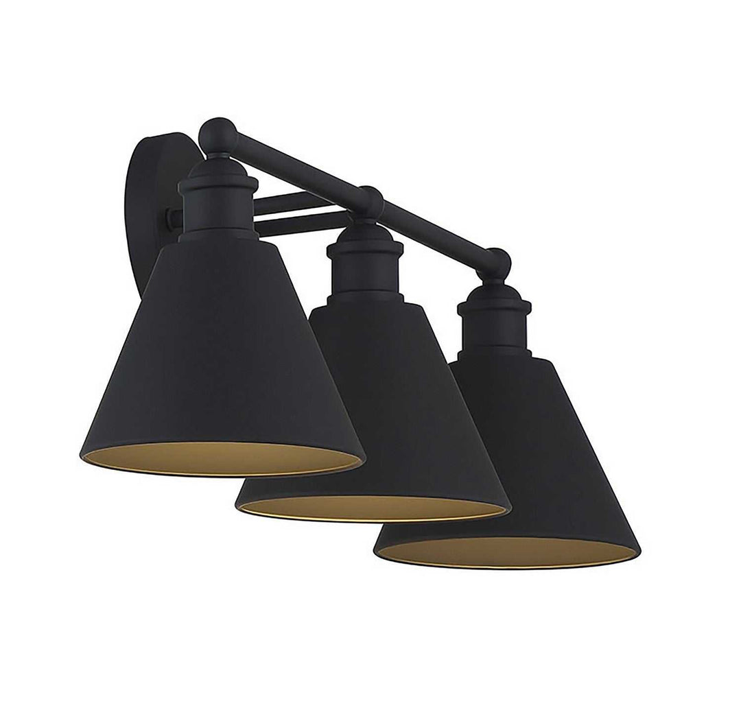 Meridian - M80064MBK - Three Light Bathroom Vanity Light - Matte Black